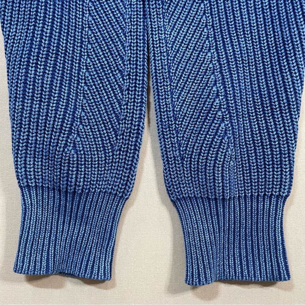 Demylee Chelsea Cotton Crew Sweater in Washed Denim, Herringbone - Womens Medium - Picture 9 of 16